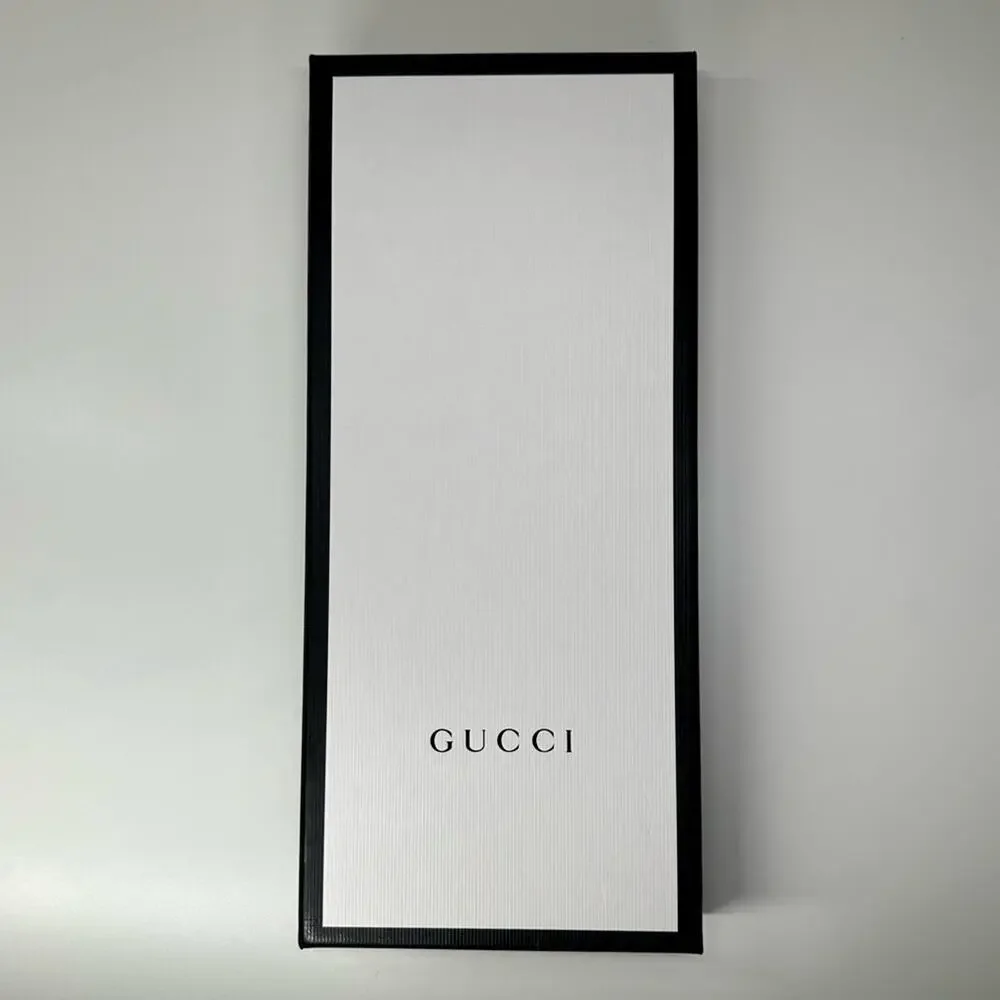 Gucci | Flat Long Gift Box | Black/White | Approx. L1.25 x W5.5 x H12.75 in